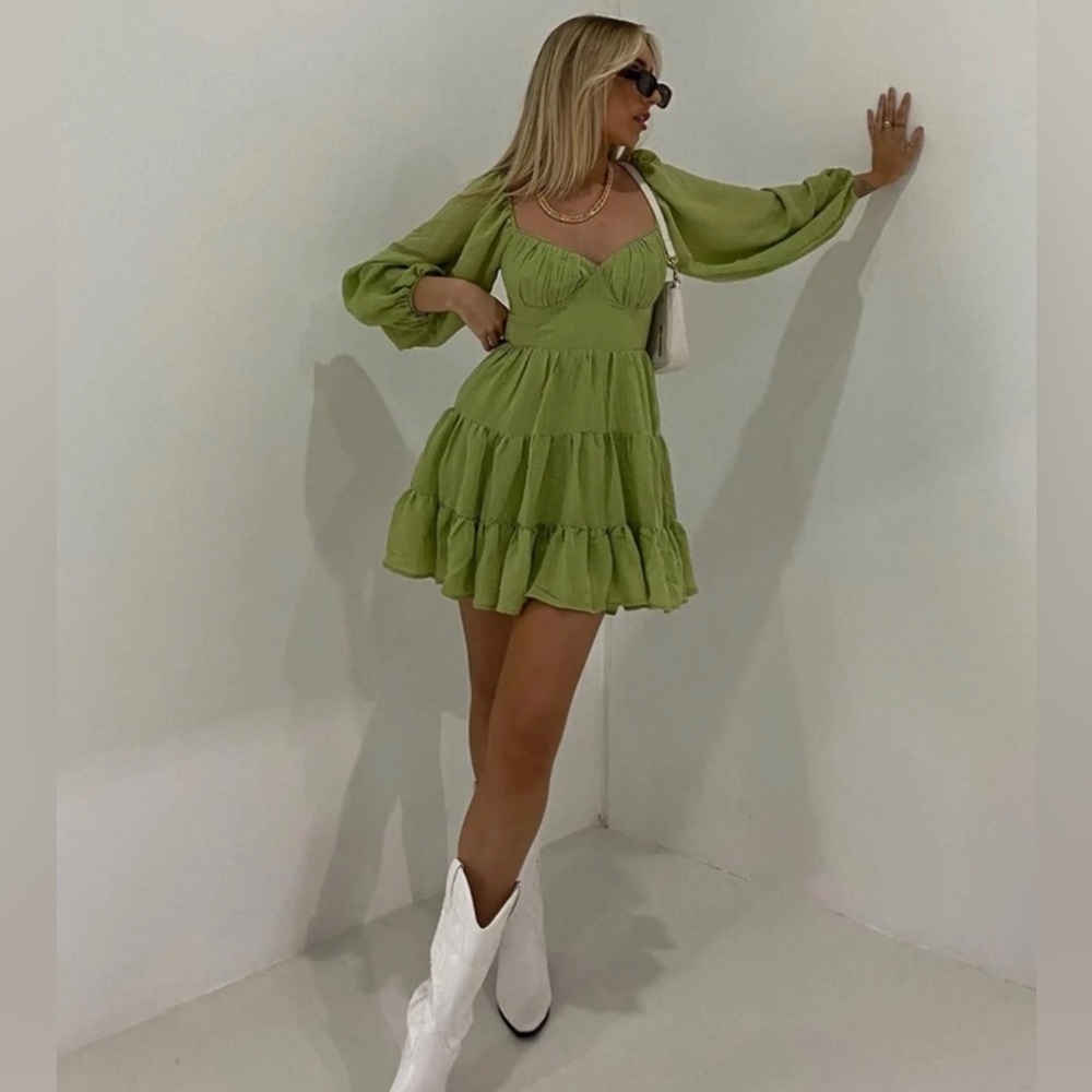 Princess Polly Light Green Sun Dress
